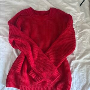 No Boundaries Vibrant Red Women's Crew Neck Sweater